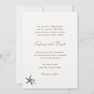Invitación Pareja Starfish Felt Boda de la Costa Blanca