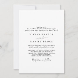 Invitación Pareja tradicional mínima y Boda principal
