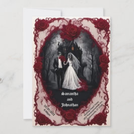 Invitación Pareja zombie con Boda de Gótico de la casa perdid