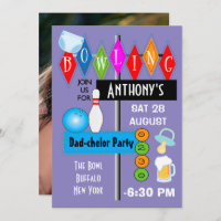 Parejas Baby Shower papá-chelor Retro Bowling Fies