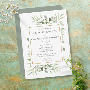 Invitación Parejas Baby Shower/Sprinkle Eucalyptus Verdor