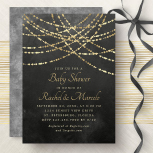Invitación Parejas Baby Shower String Lights