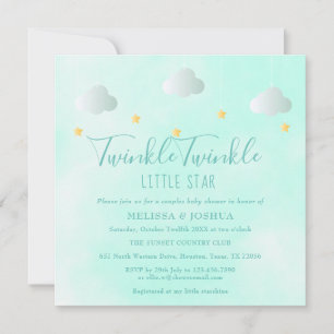 Invitación Parejas Baby Shower Twinkle Twinkle Género neutro