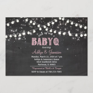 Invitación Parejas BabyQ BBQ Luces Baby ShowerInvitación
