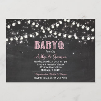 Invitación Parejas BabyQ BBQ Luces Baby ShowerInvitación