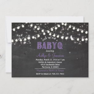 Invitación Parejas BabyQ BBQ Luces Baby ShowerInvitación