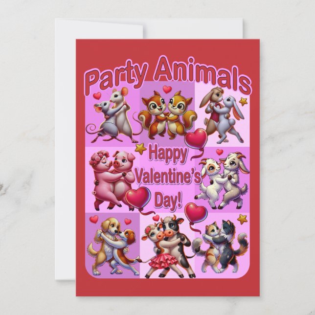 Invitación Parejas bailarinas el día de San Valentín "Animale (Anverso)