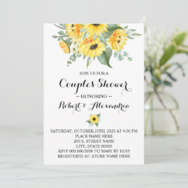 Invitación Parejas Bodas Ducha Flores de sol Verde