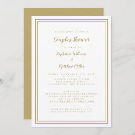 Invitación Parejas Bodas Ducha Moda de compromiso Oro Blanco