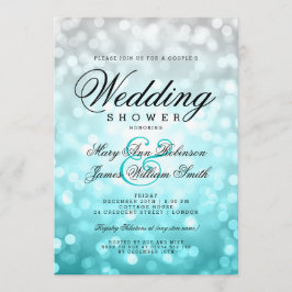 Invitación Parejas Bodas Ducha Playa Luces Ombre Bokeh