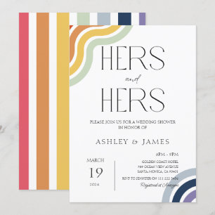 Invitación Parejas Bodas lesbianas gay duchan sus vidas y las