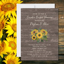 Parejas Bridal Shower Rustic Wood Sunflowers