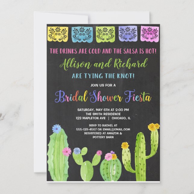 Invitación Parejas Cactus Fiesta matrimonial (Anverso)