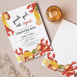 Invitación Parejas compromiso verano langosta hervir
