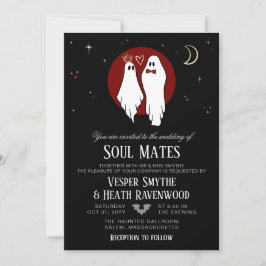 Invitación Parejas de Almas Rojos Bodas de Halloween Embrujad