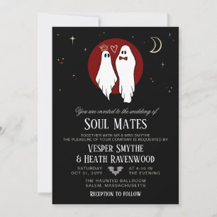 Invitación Parejas de Almas Rojos Bodas de Halloween Embrujad