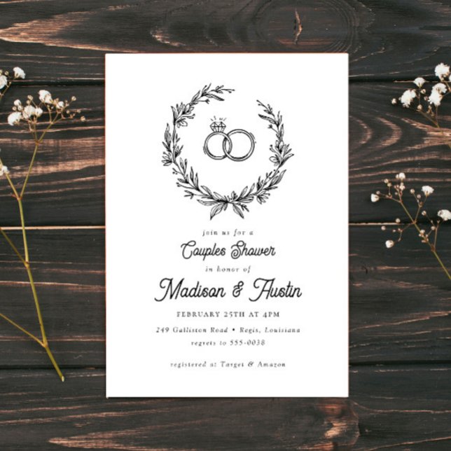 Invitación Parejas de anillo de Boda de guirnaldas rusas (Subido por el creador)