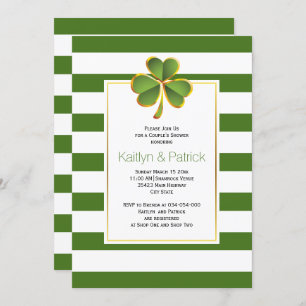 Invitación Parejas de boda irlandesas con rayas verdes