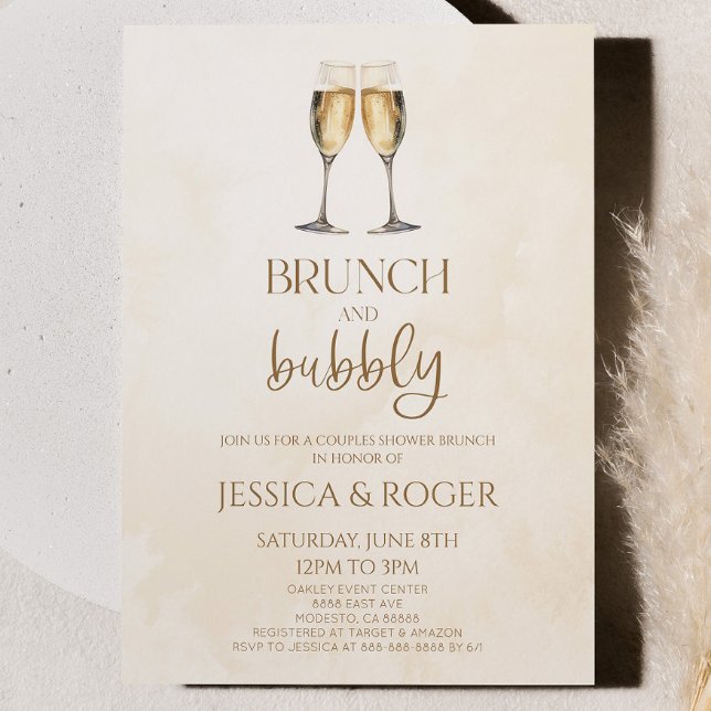 Invitación Parejas de brunch y burbujeante Boda Ducha Brunch (Subido por el creador)