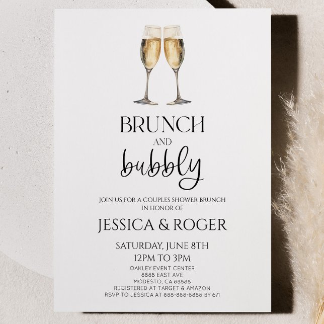 Invitación Parejas de brunch y burbujeante Boda Ducha Brunch (Subido por el creador)