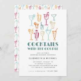 Invitación Parejas de Cocktails desprendidas a mano Fiesta de