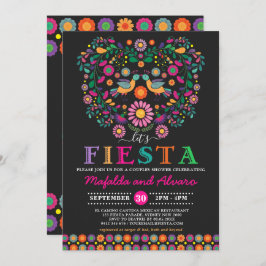 Invitación Parejas de Fiesta vibrantes duchan el compromiso f
