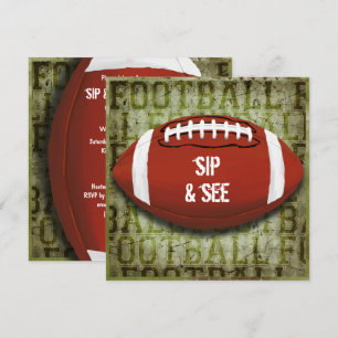 Invitación Parejas de fútbol Sip y ver Green Grunge