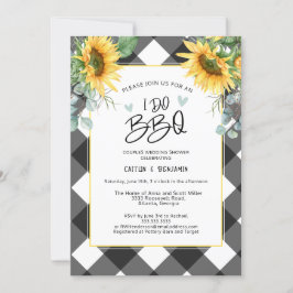 Invitación Parejas de girasol Yo Hago BBQ Ducha de novia