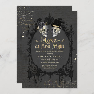 Invitación Parejas de Halloween Ducha Compromiso con cráneo g