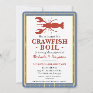 Invitación Parejas de hierba de langostino Fiesta de compromi