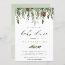 Invitación Parejas de invierno con ducha de bebé neutra