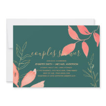 PAREJAS DE Oro de Coral Turquesa DUCHA manuscrita