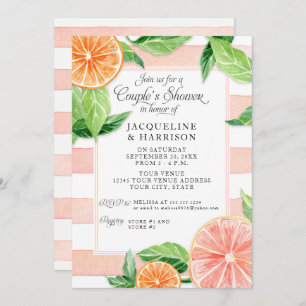 Invitación Parejas Ducha Citrus Pink Grapefrut