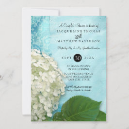 Invitación Parejas Ducha Damask White Hydrangea Boda