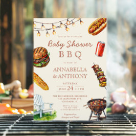 Invitación Parejas ducha de bebé barbacoa verano