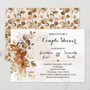 Invitación Parejas Ducha Eucalyptus Caer Boda de otoño