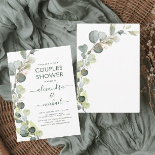 Invitación Parejas Ducha Eucalyptus Verdor Elegante