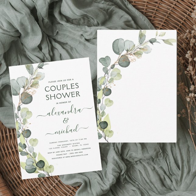 Invitación Parejas Ducha Eucalyptus Verdor Elegante (Subido por el creador)