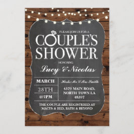 Invitación Parejas Ducha Iluminación de cadenas de talla Invi