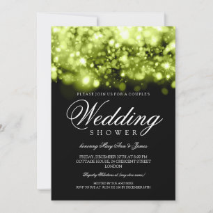 Invitación Parejas Ducha Luces Esparadrapantes Lime Negro