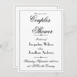 Invitación Parejas Ducha Moda elegante Personalizado blanco
