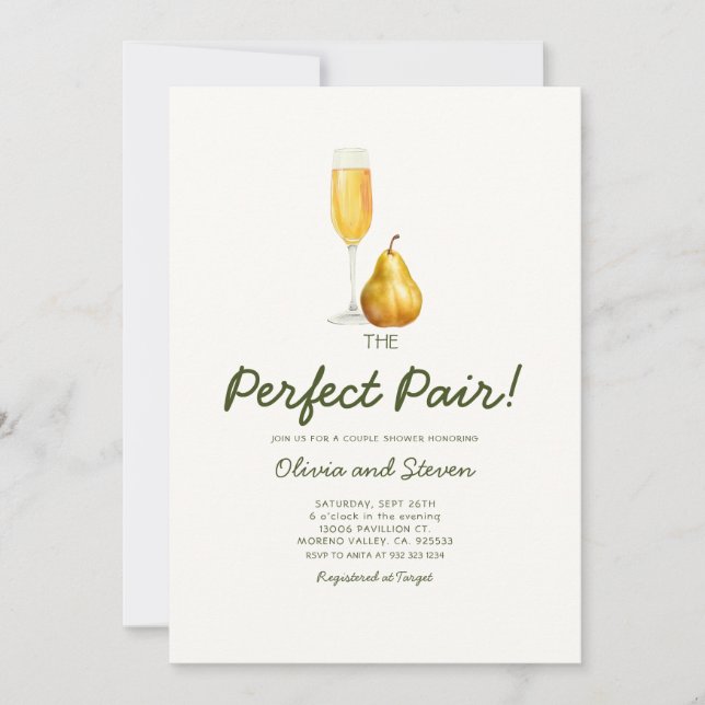 Invitación Parejas Ducha Perfecta Pareja (Anverso)