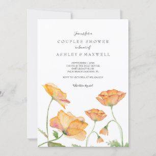 Invitación Parejas Ducha Poppies Watercolor Florencia