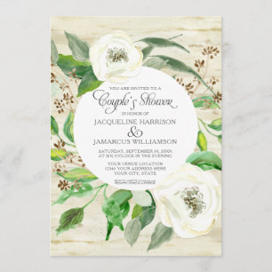 Invitación Parejas Ducha Rosas de la guirnalda del eucalipto