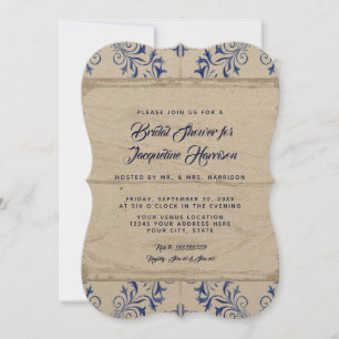 Invitación Parejas duchan Armada Kraft Wood Rustic