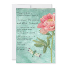 Parejas duchan Bonito Peony Flores en Dragonfly