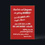 Invitación Parejas duchan Negrita Red Playage Typography Fun<br><div class="desc">Celebra tu próximo boda con estilo con estas llamativas y vibrantes invitaciones a la ducha de esta pareja roja. Con una tipografía lúdica y un diseño alegre, estas invitaciones son perfectas para parejas modernas que buscan marcar el tono para una celebración festiva y divertida antes del boda. Ya sea que...</div>