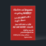 Invitación Parejas duchan Negrita Red Playage Typography Fun<br><div class="desc">Celebra tu próximo boda con estilo con estas llamativas y vibrantes invitaciones a la ducha de esta pareja roja. Con una tipografía lúdica y un diseño alegre, estas invitaciones son perfectas para parejas modernas que buscan marcar el tono para una celebración festiva y divertida antes del boda. Ya sea que...</div>