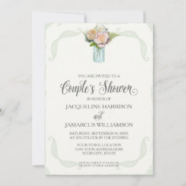 Invitación Parejas duchan tipografía de encaje de tablero de 