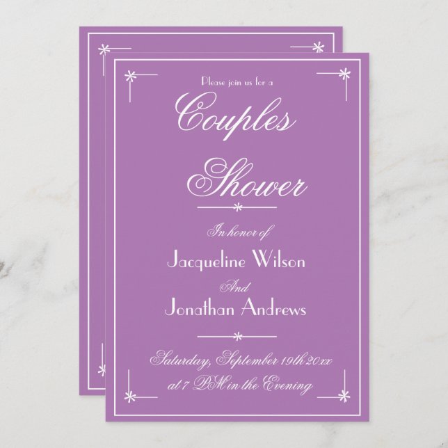 Invitación Parejas Duchas Lilac Spring Correo electrónico de  (Anverso / Reverso)